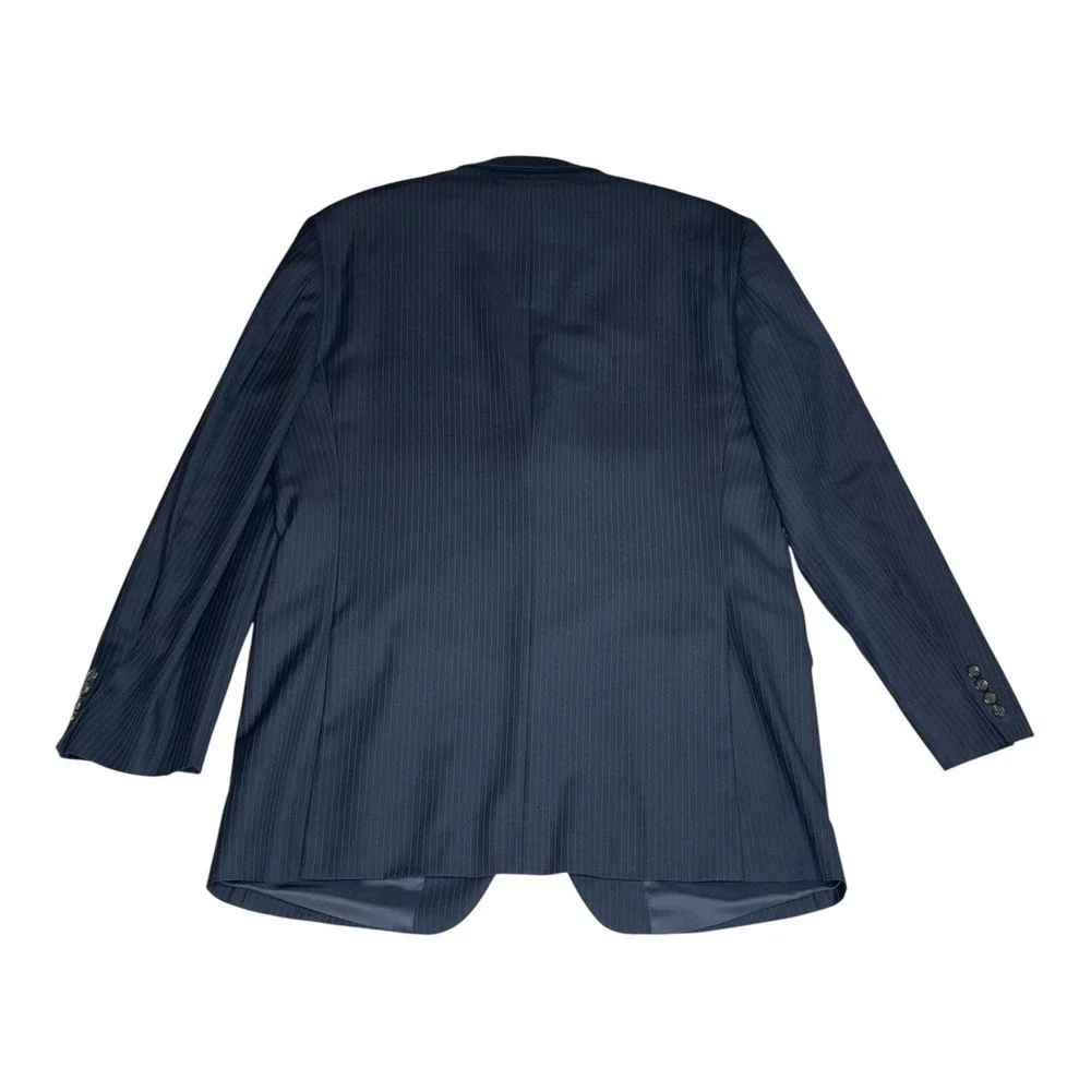 Lauren Ralph Lauren Mens 42L‎ Navy Blue Pinstripe Wool 2-Button Blazer Jacket